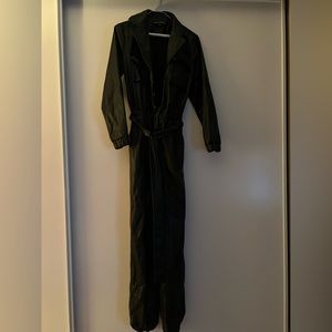 Naked Wardrobe black faux leather jumpsuit sz S